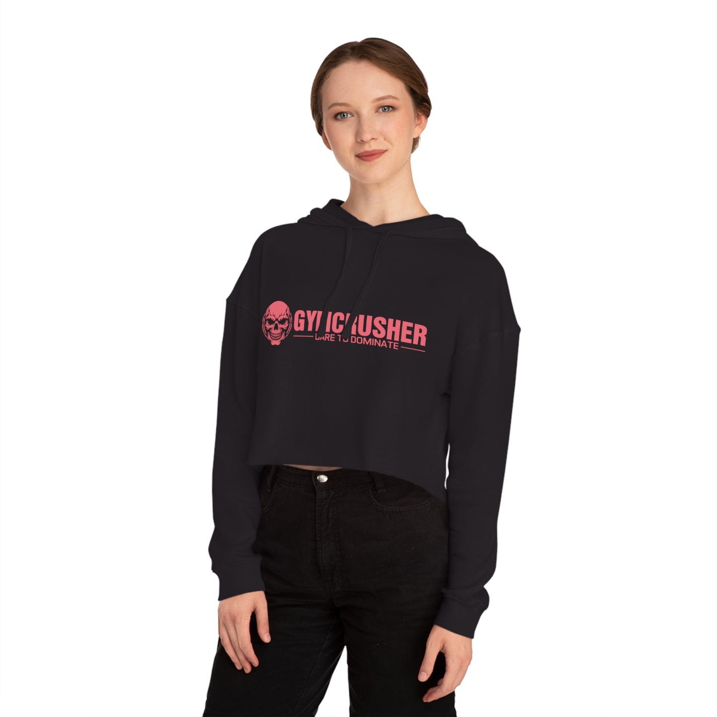 Gymcrusher Cropped Hooded Sweatshirt Pink