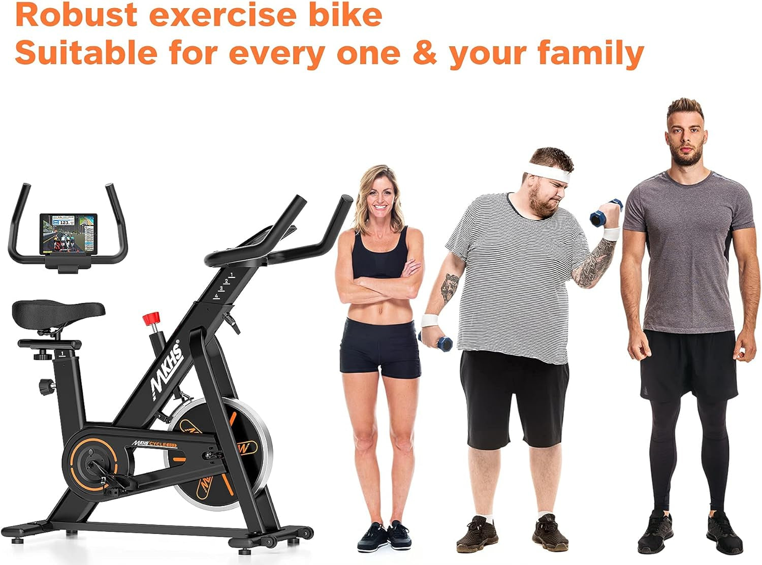 "Ultimate Home Exercise Bike: Comfortable Seat, Silent Drive, and Ipad Holder for an Unbeatable Workout Experience!"