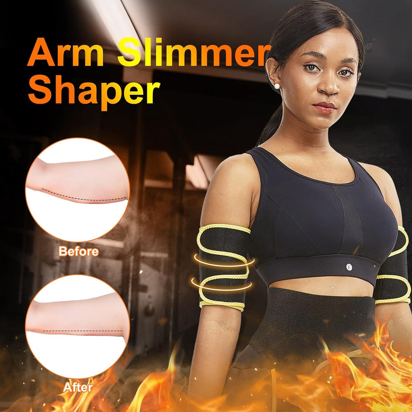 "Get Toned and Trimmed Arms with Adjustable Sauna Arm Trimmers - Perfect for Women, with Convenient Pocket!"