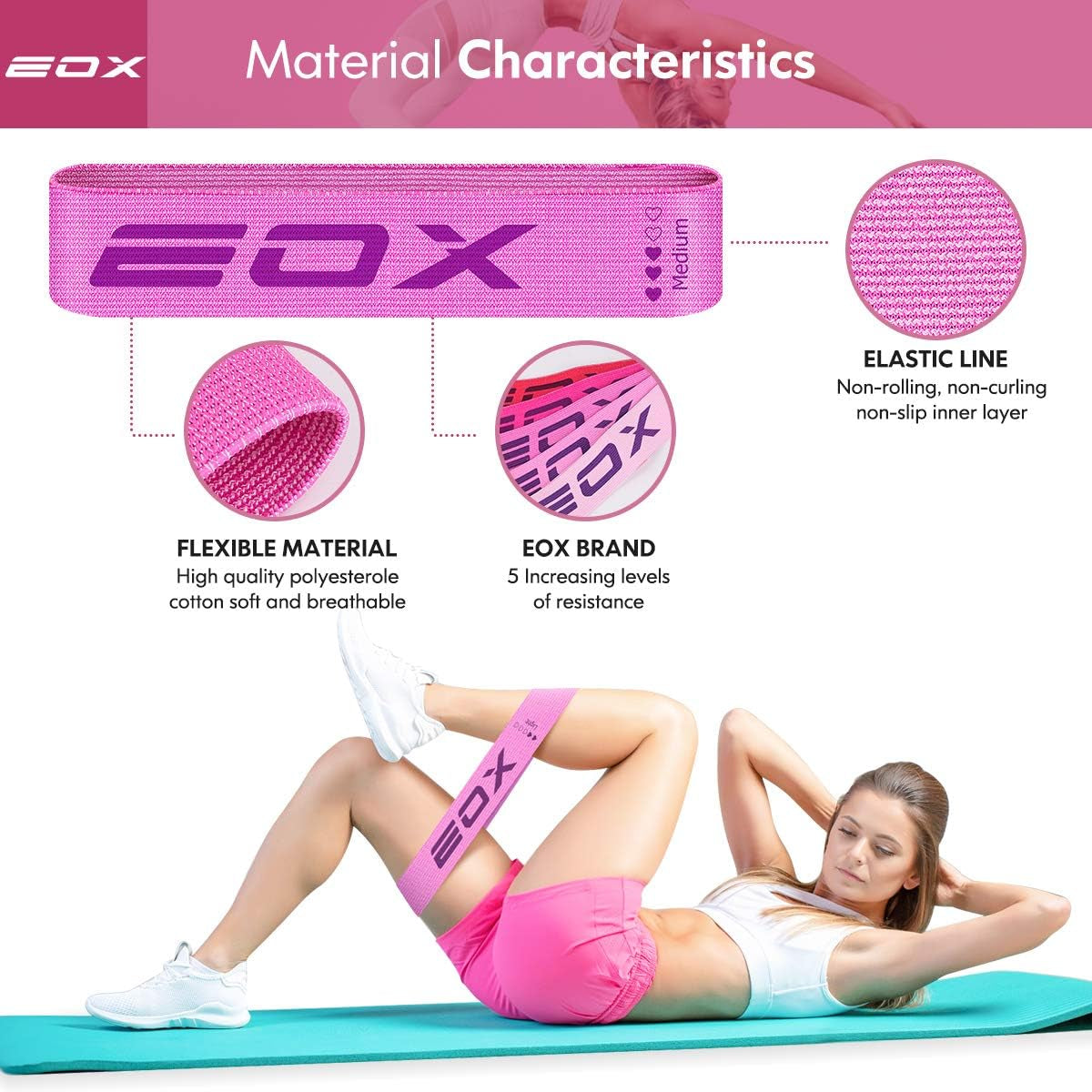 "Get Stronger and Sculpt Your Body with Non-Slip Resistance Fabric Loop Bands - Perfect for Toning Legs, Butt, and Glutes - Includes 5 Resistance Levels for Effective Hip Training"