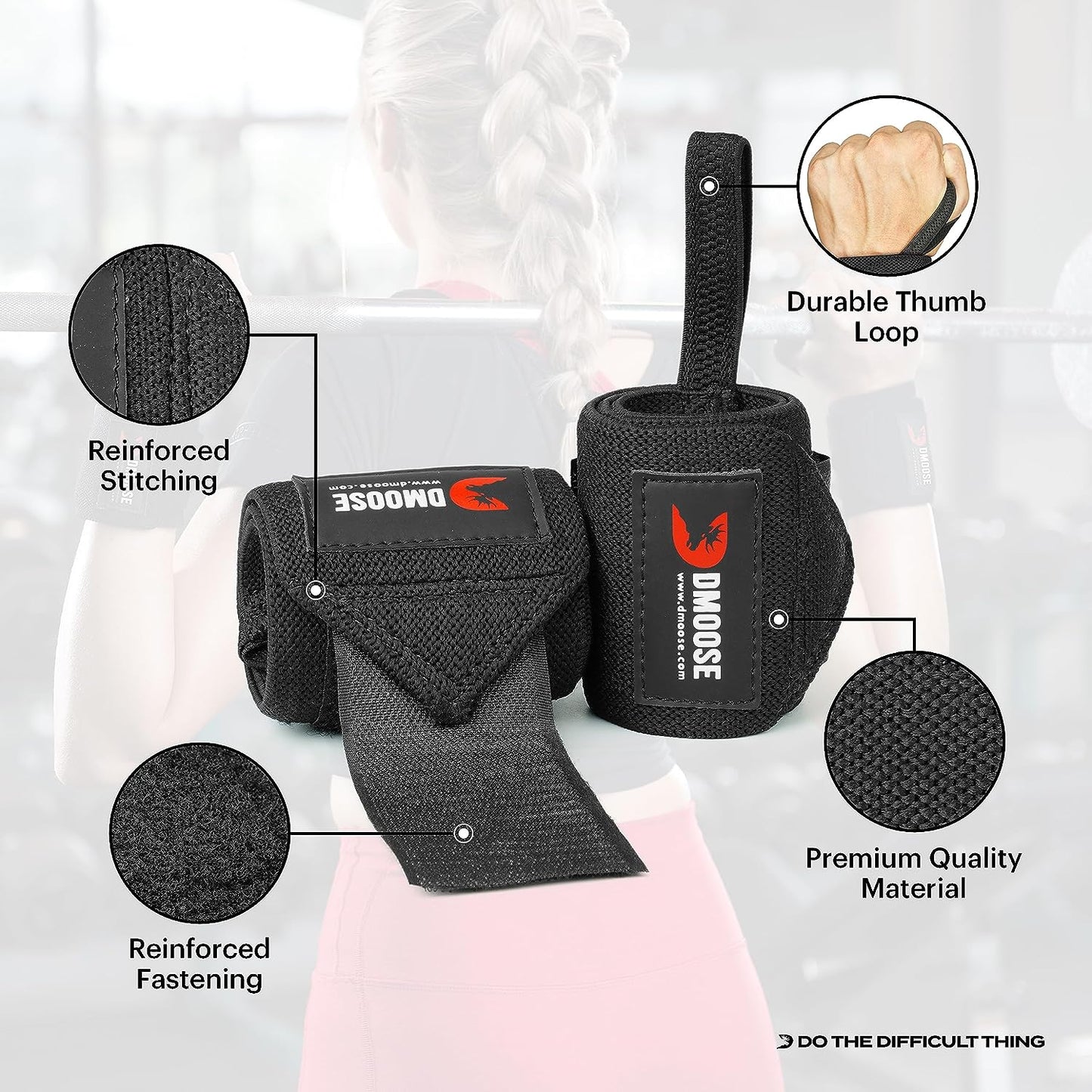 "Maximize Your Performance and Prevent Injuries with Our Premium Wrist Wraps - Perfect for Weightlifting, Powerlifting, and Bodybuilding - Designed for Men and Women"