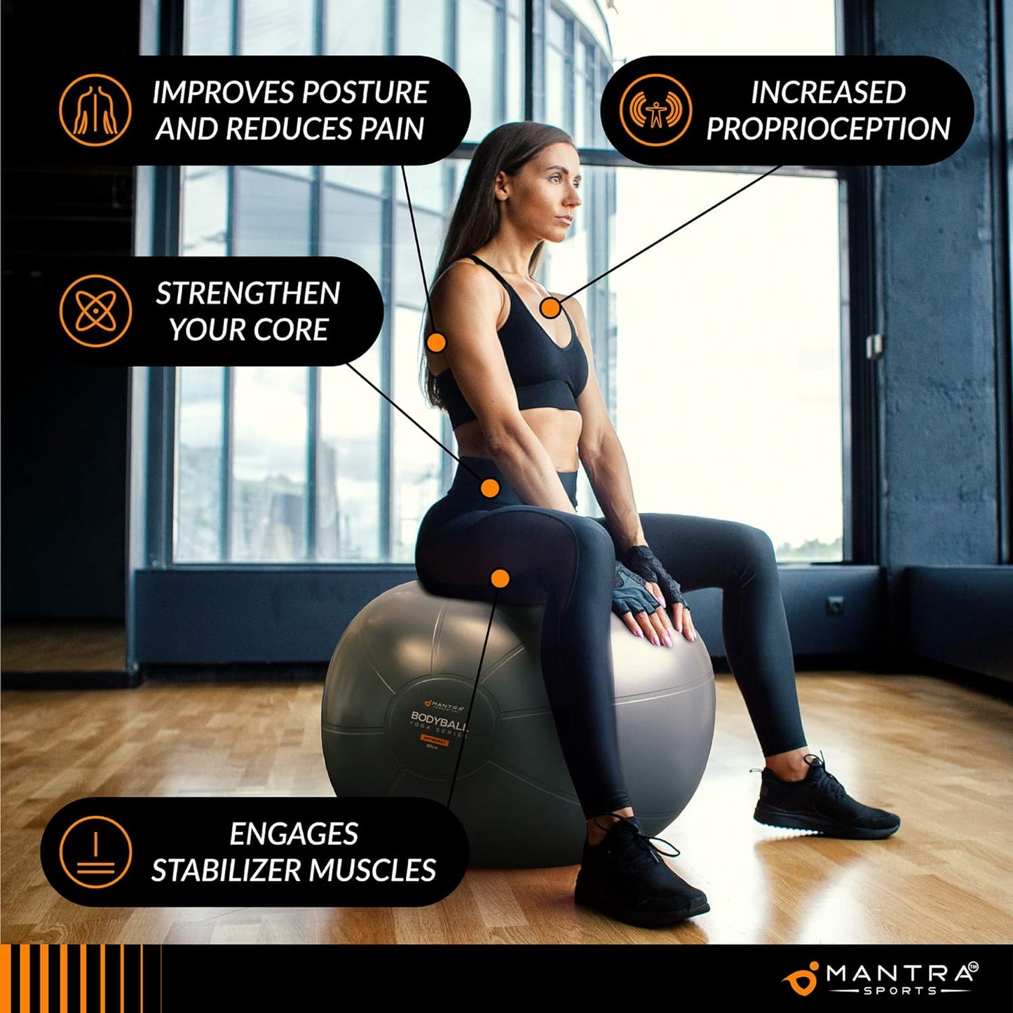 "Ultimate Fitness and Wellness Ball: Enhance Your Workout and Improve Balance with Our Extra Thick Exercise Ball - Perfect for Yoga, Pilates, Pregnancy, and Therapy - Includes Pump and Guide!"