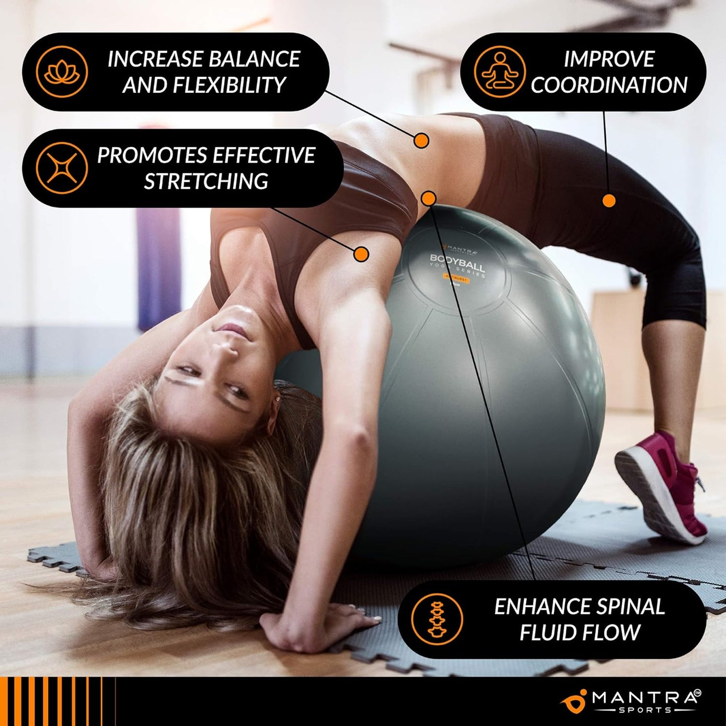 "Ultimate Fitness and Wellness Ball: Enhance Your Workout and Improve Balance with Our Extra Thick Exercise Ball - Perfect for Yoga, Pilates, Pregnancy, and Therapy - Includes Pump and Guide!"