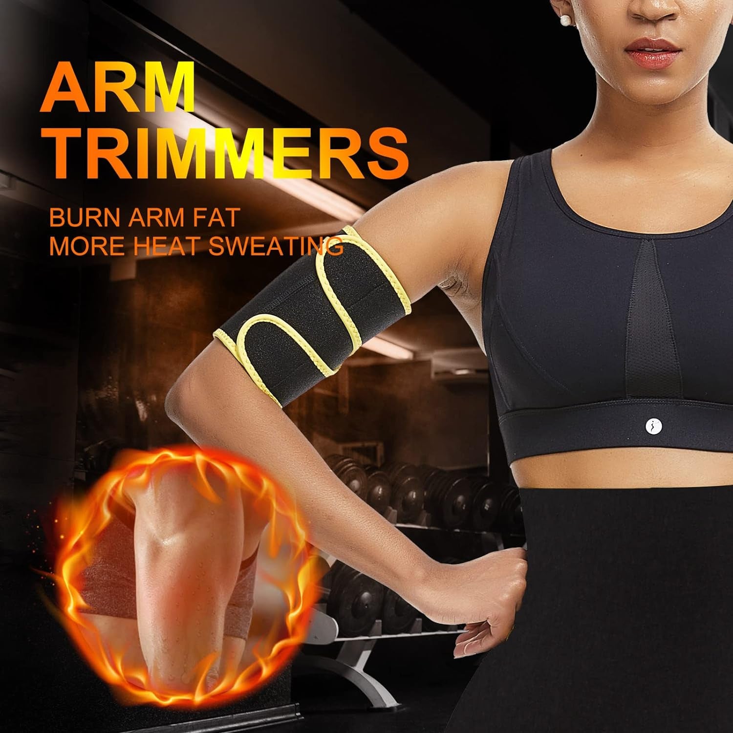 "Get Toned and Trimmed Arms with Adjustable Sauna Arm Trimmers - Perfect for Women, with Convenient Pocket!"