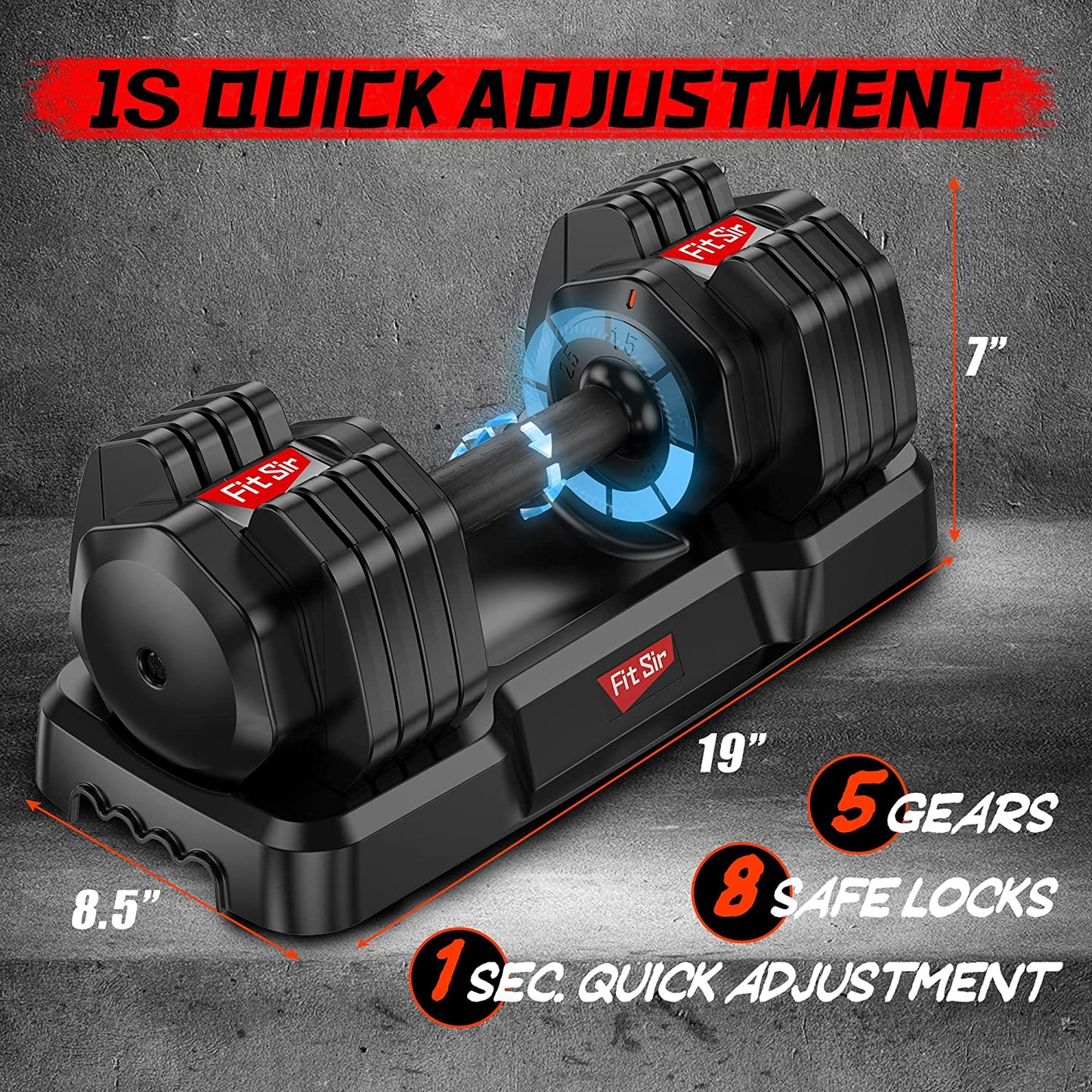 "Ultimate Adjustable Dumbbell Set - Achieve Your Fitness Goals with Ease! 55LB Weights, Convenient Tray, and Anti-Slip Handle for Effective Full Body Workout. Perfect for Men and Women, Ideal for Home Gym and Strength Training."