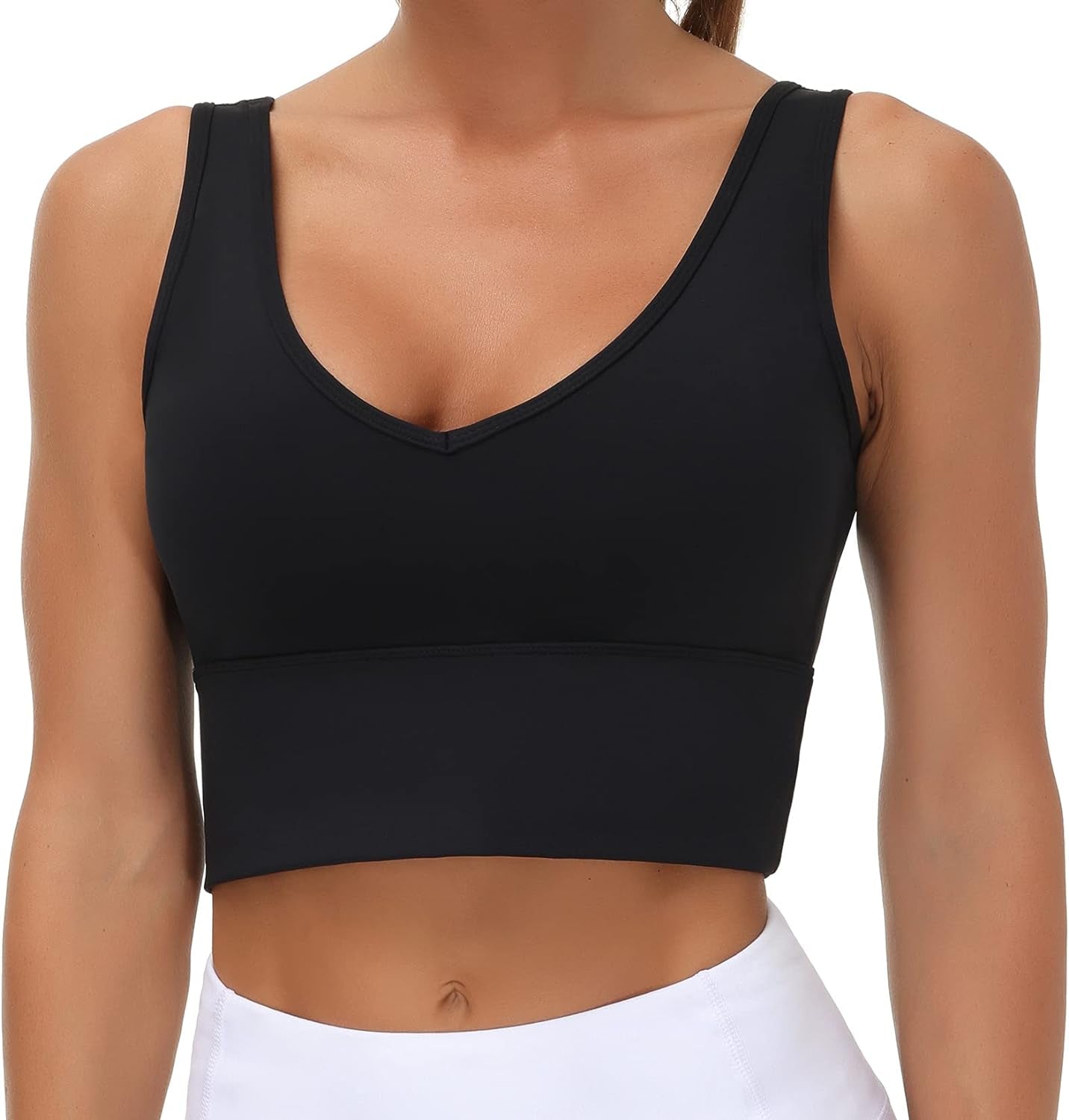 "Ultimate Comfort and Support: Women'S Longline Sports Bra with Removable Pads - Perfect for Yoga, Workouts, and Everyday Wear!"