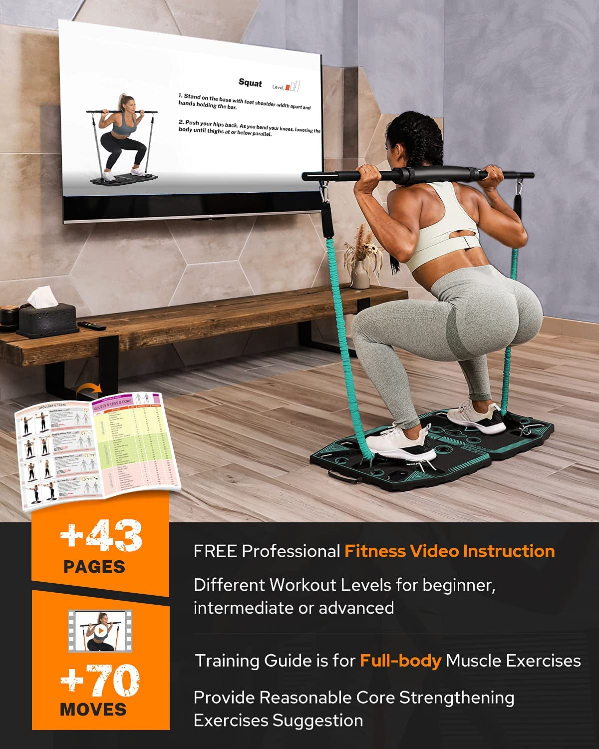 "Ultimate Portable Home Gym: Transform Your Body with 14 Exercise Accessories for Full Body Workouts!"