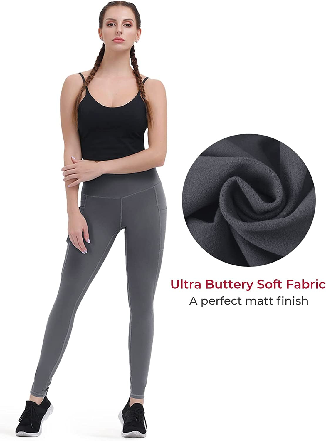 "Ultimate Performance Leggings for Women: Stay Stylish, Secure, and Confident with Non-See-Through Yoga Pants Featuring Phone Pockets, Tummy Control, and Full-Length/Capri Options!"