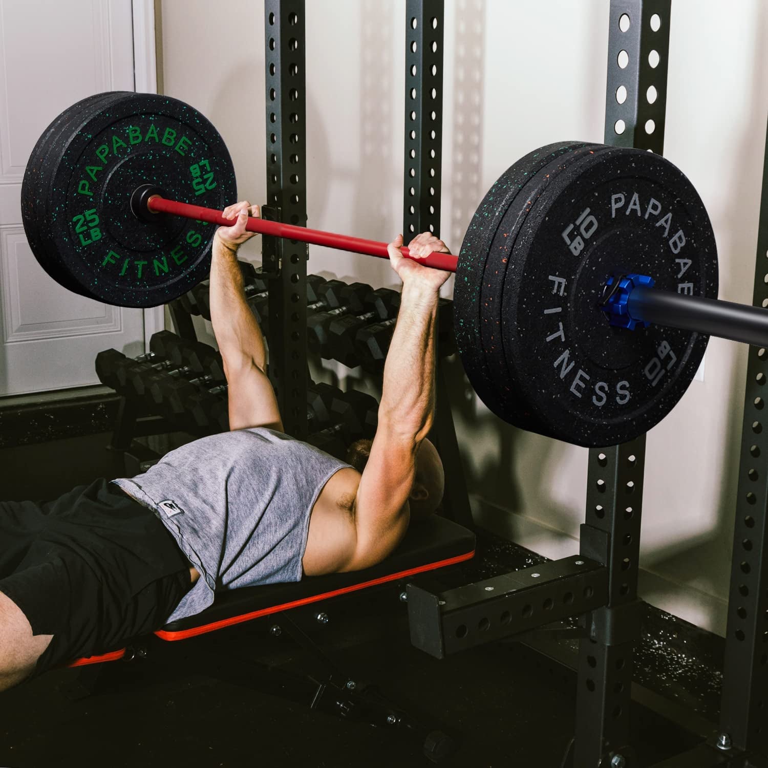 "Ultimate Performance Bumper Plates: Boost Your Strength Training with High-Bounce Olympic Weight Plates in Vibrant Colored Fleck-Rubber!"