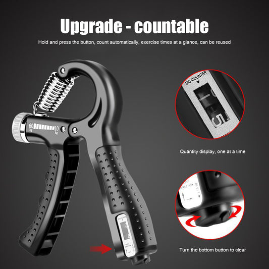 "Ultimate Adjustable Hand Grip Power Trainer - Boost Your Finger, Wrist, and Grip Strength with Countable Resistance Springs!"