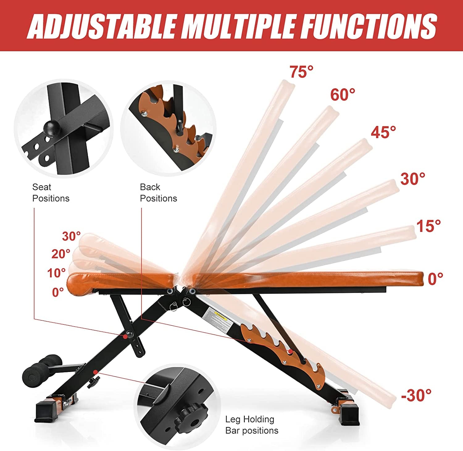 "Ultimate Strength Training Bench: Achieve Your Full Body Fitness Goals with Our Foldable, Adjustable Weight Bench - 800Lbs Capacity!"