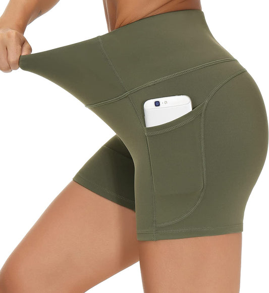 "Ultimate Tummy Control Yoga Shorts for Women - Stay Fit and Stylish with Deep Pockets and High Waist Design!"