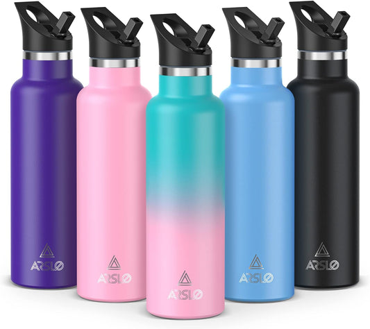 "Stay Hydrated and Refreshed All Day with Our Stainless Steel Double Wall Water Bottle - Keeps Water Ice Cold for 24 Hours and Piping Hot for 12 Hours - Perfect for Hiking, Sports, and More!"