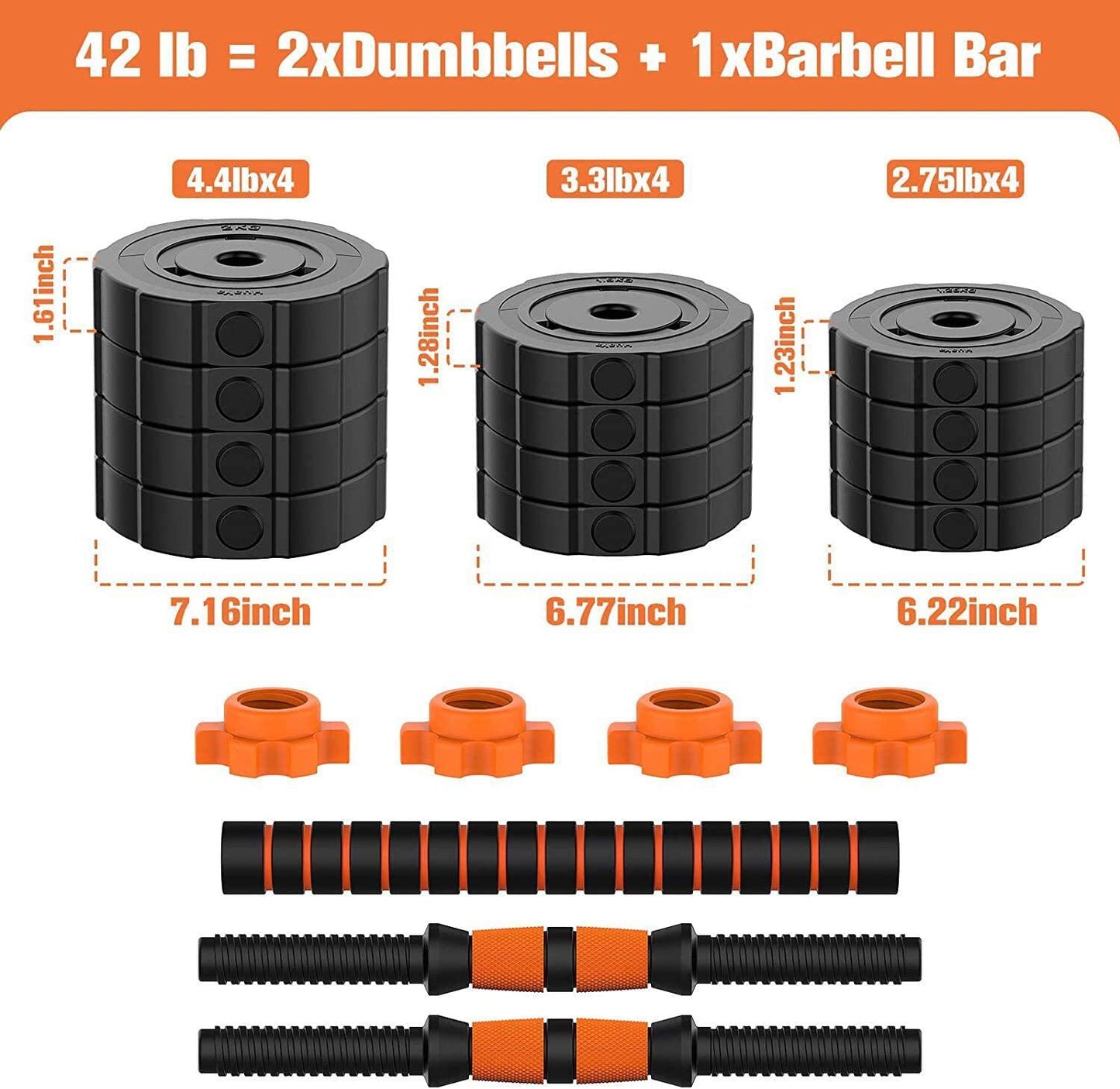 "Ultimate Adjustable Weights Barbell Dumbbells Set - Non-Slip Neoprene Hand Weights for a Complete Home Gym Fitness Experience!"