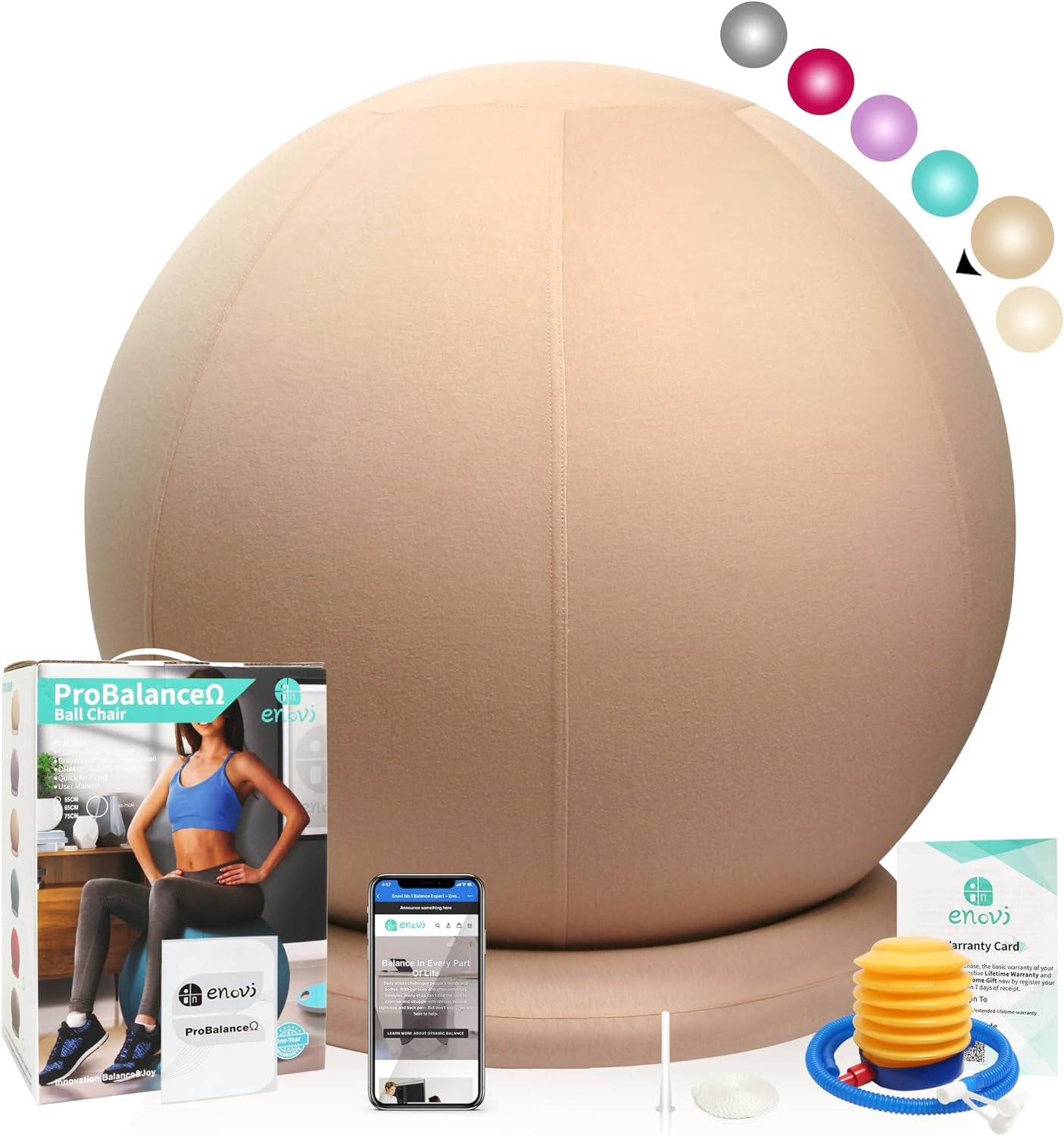 "Experience Ultimate Comfort and Support with the Probalanceω Ball Chair - the Perfect Yoga Ball Chair for Home Office, Birthing & Pregnancy, and Back Pain Relief!"