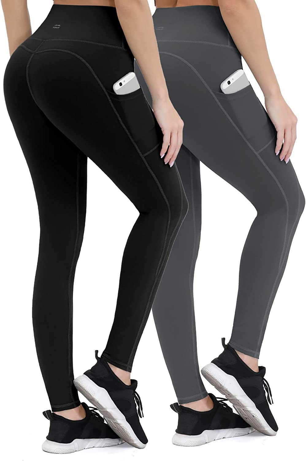 "Ultimate Performance Leggings for Women: Stay Stylish, Secure, and Confident with Non-See-Through Yoga Pants Featuring Phone Pockets, Tummy Control, and Full-Length/Capri Options!"