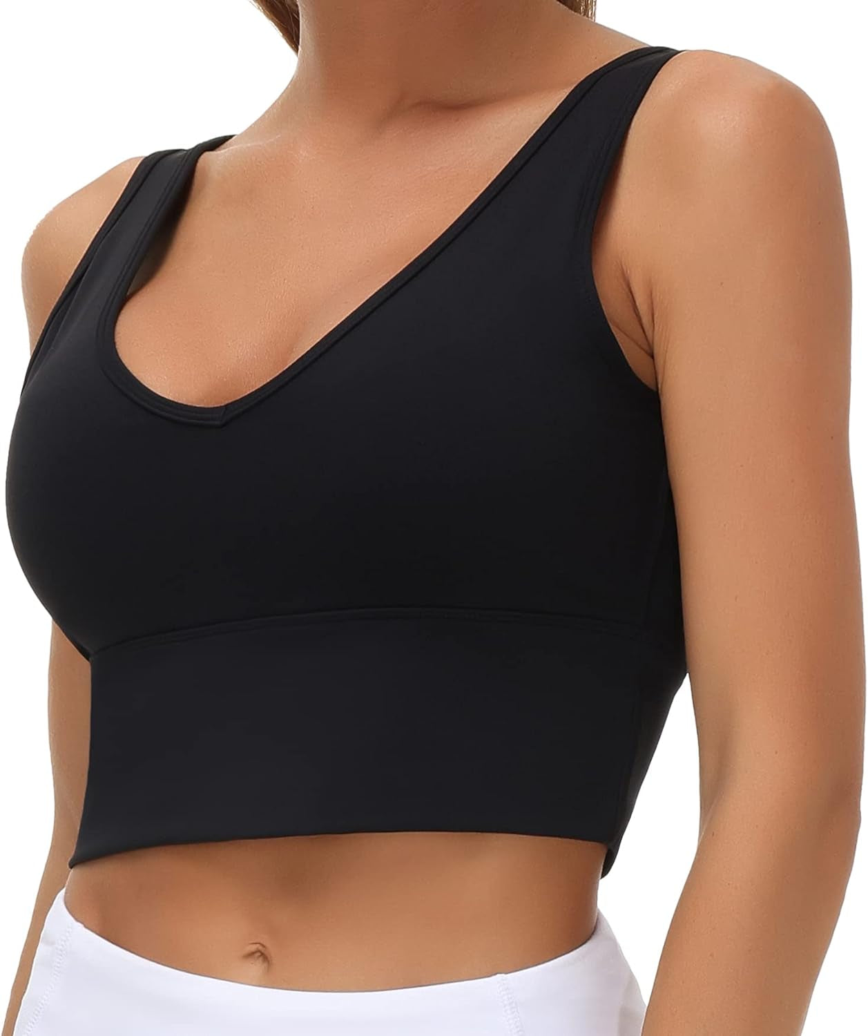 "Ultimate Comfort and Support: Women'S Longline Sports Bra with Removable Pads - Perfect for Yoga, Workouts, and Everyday Wear!"