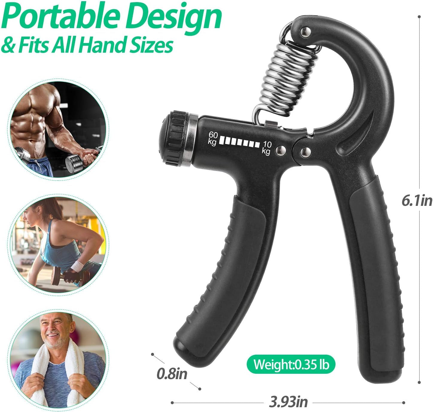 "Ultimate Grip Strength Trainer: Boost Your Power, Enhance Performance, and Speed up Recovery with Adjustable Resistance 22-132Lbs (10-60Kg) Hand Grip Strengthener - Ideal for Musicians, Athletes, and Injury Rehabilitation"