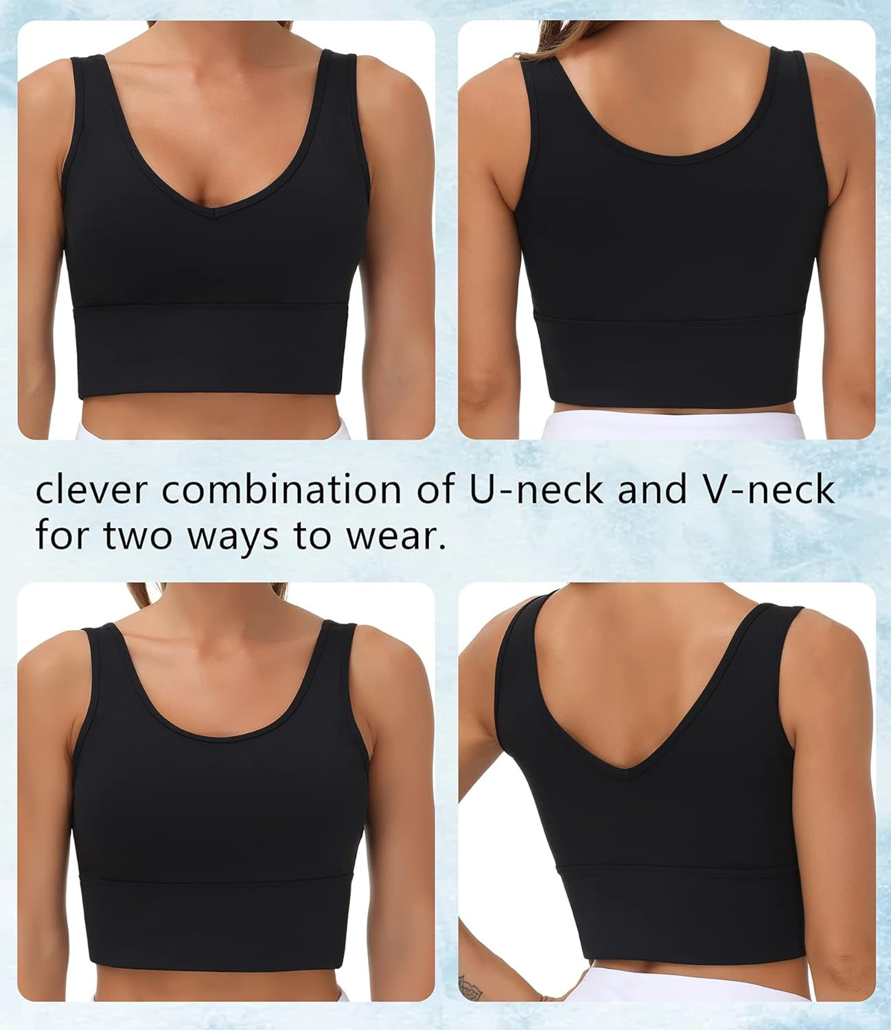 "Ultimate Comfort and Support: Women'S Longline Sports Bra with Removable Pads - Perfect for Yoga, Workouts, and Everyday Wear!"