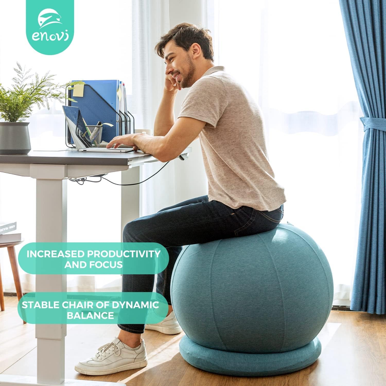 "Experience Ultimate Comfort and Support with the Probalanceω Ball Chair - the Perfect Yoga Ball Chair for Home Office, Birthing & Pregnancy, and Back Pain Relief!"