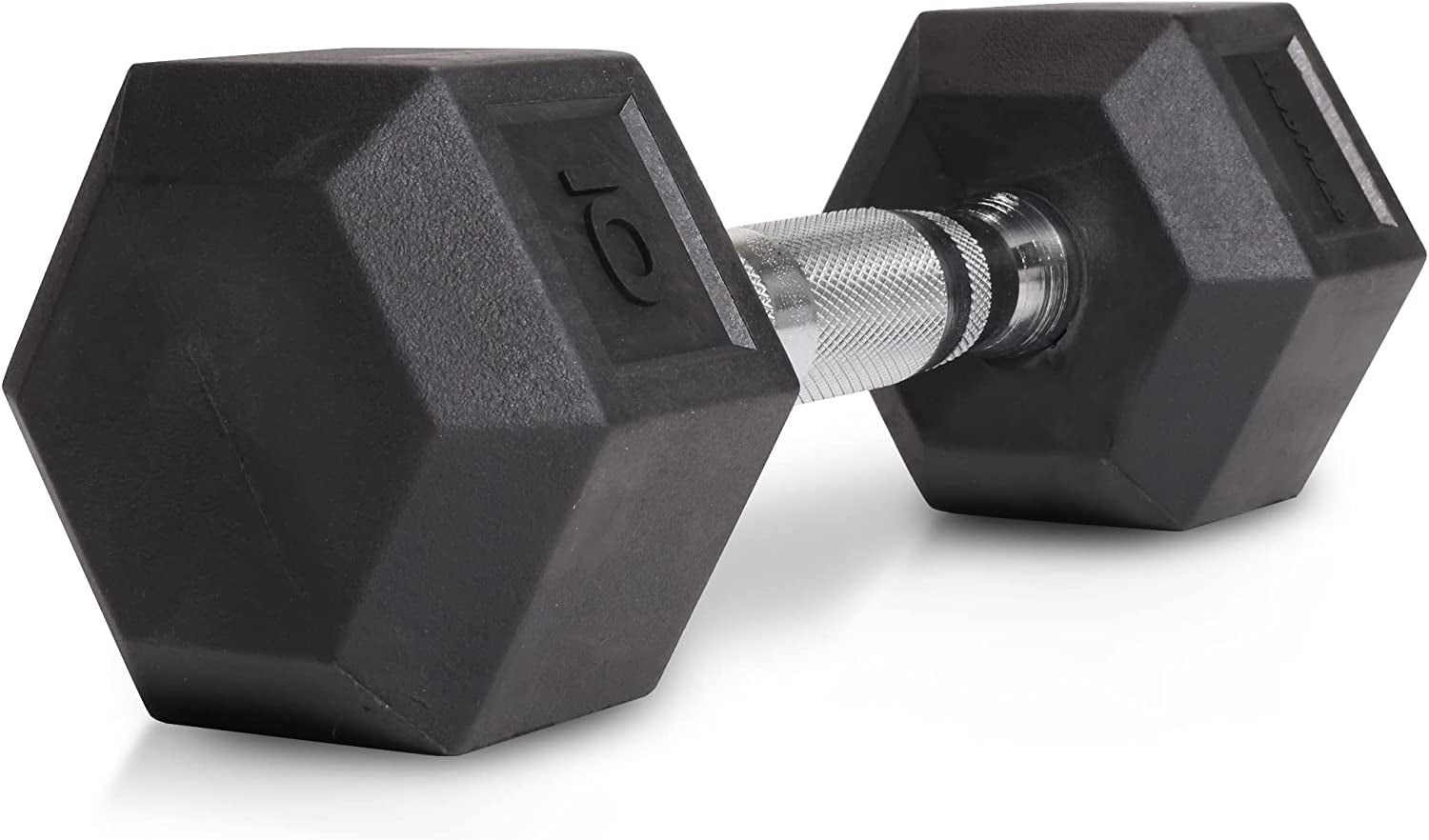 "Hex Elite TPR Dumbbells - Premium Rubberized Weights with Stylish Chrome Handles and Hexagon-Shaped Rubber Ends"